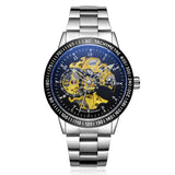 Luxury Brand Classic Skeleton Automatic Watch for Mens Black White Cheap Mechanical Wrist Men Watch Oem Customised