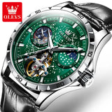 OLEVS 6689 Automatic Mens Mechanical Watches for Men Waterproof Sport Leather  Luxury Wrist Reloj Wrist Men Watch