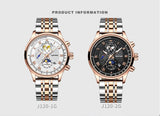 High Quality J120 Rose Gold and Silver Band the Earth Dial Automatic Mechanical Movement Men Watch