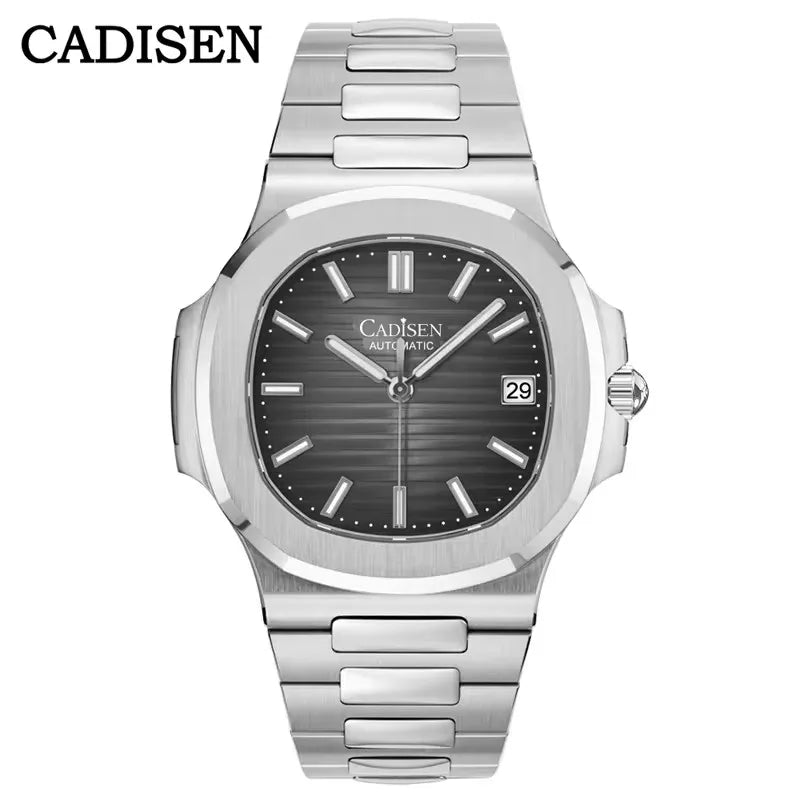 CADISEN 2024 New Design NH35A Movement Men Watch Mechanical Watch Male 100M Waterproof Automatic Sapphire Wrist Watch Blue Clock