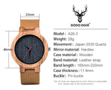DODO DEER Top Band Uhren Men Watch Wholesale Quartz Wood Time Clock Custom Your Logo Timepiece