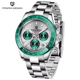 Ice Blue PAGANI DESIGN 1644 Men Watch Quartz Chronograph Waterproof  VK63 AR Sapphire Wristwatch