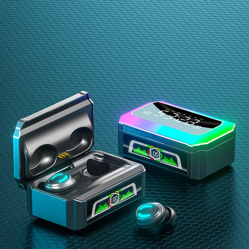 2025 Top Ranking Clock Display GQ-03 Earbuds Colorful Light In-Ear Earphones Headphones Wireless Gaming Headset