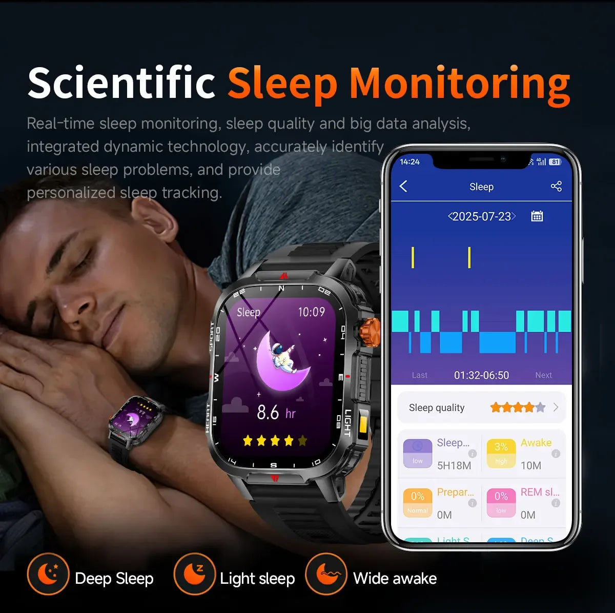 SENBONO 1100 Inch Large Battery MAX68 Smart Watch 2.01 Inch TFT Screen IP68 Sports Outdoor Flashlight Wireless Call Smart Watch - Wear444