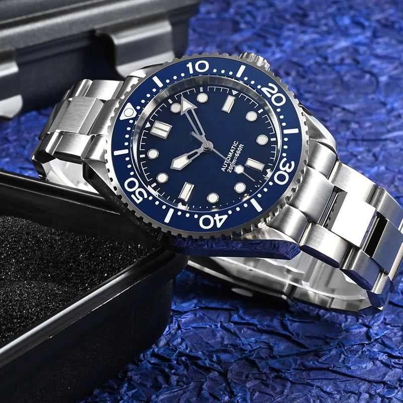 Men Watch 41.5mm Diver Enamel Dial Top Brand Vintage Classic Luxury Miyota Automatic Mechanical 20 ATM BGW9 Luminous Dive Watch