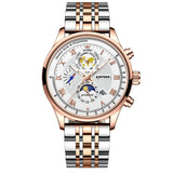 High Quality J120 Rose Gold and Silver Band the Earth Dial Automatic Mechanical Movement Men Watch