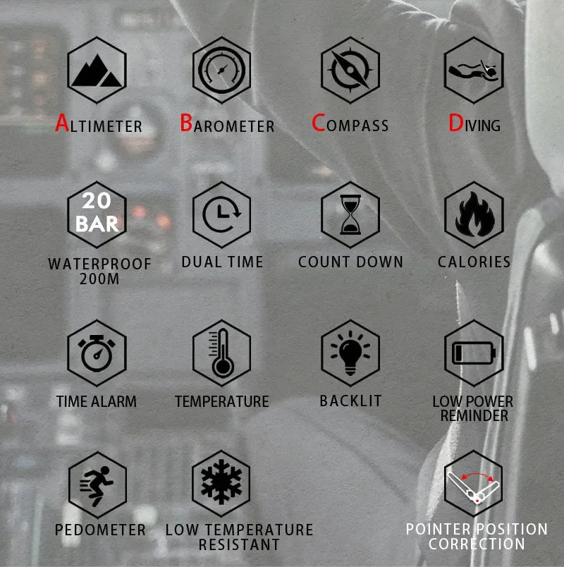 NORTH EDGE Mens Dive Watch Military Army Luxury Full Steel Smartwatch Compass Altimeter Barometer Digital Clock Waterproof 200m - Wear444