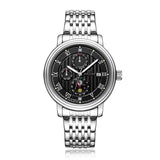 Luxury Designer Men Watch Auto Date Stainless Steel Band 6019 Luminous Hands 41mm Wrist Watch