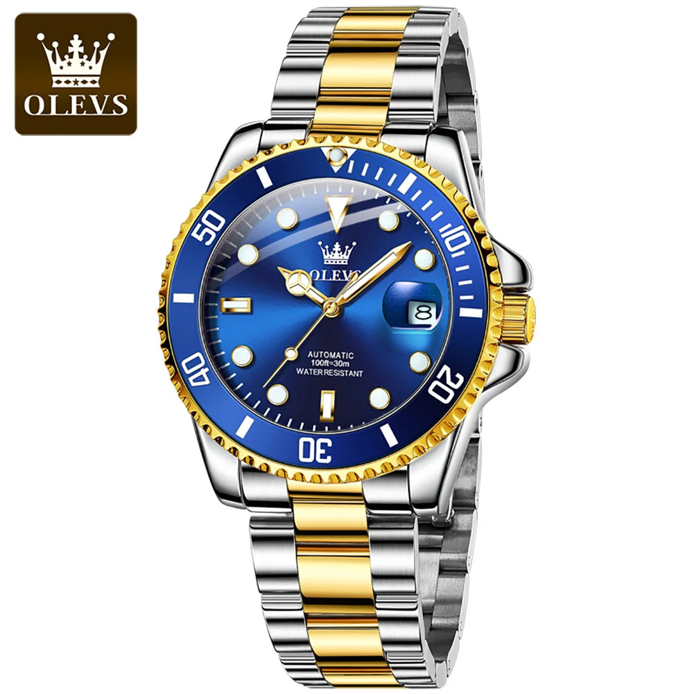 OLEVS 6650 Luxury Brand WaterProof Auto Date StainlessSteel China Factory Custom Logo Mechanical Men Watch