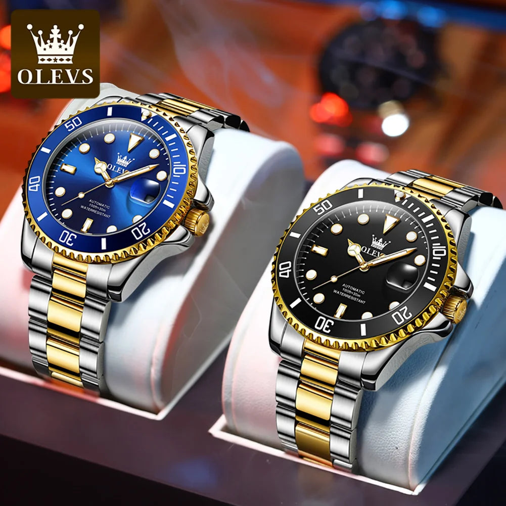 OLEVS 6650 Luxury Mechanical Watch - Waterproof Auto Date Steel