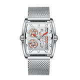 Latest Mini Focus MF0322G Creative Design Men Watch Barrel Case Brown Mesh Stainless Steel Band Waterproof Quartz Watches