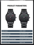NIBOSI 2588 Customize Logo All Black Design Business Men Watch Luminous Wristwatches Stainless Steel Quartz Watches