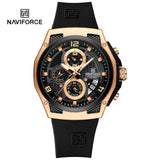 NAVIFORCE 8051 New Arrive High Quality Luxury Classics Men Watch Silicone Strap Waterproof Male Quartz Wrist Watch Sport Clock