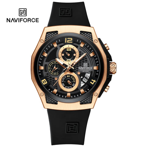 NAVIFORCE 8051 New Arrive High Quality Luxury Classics Men Watch Silicone Strap Waterproof Male Quartz Wrist Watch Sport Clock