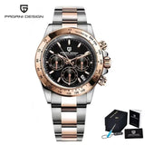 Ice Blue PAGANI DESIGN 1644 Men Watch Quartz Chronograph Waterproof  VK63 AR Sapphire Wristwatch