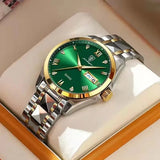 New POEDAGAR 985 Top Brand Luxury Green Dial Men Watch Waterproof Luminous Date Clock Mechanical Watch for Men Quartz Wristwatch