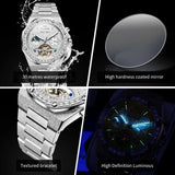 OLEVS 9805 Fashion Tourbillon Men Watch Moon Phase Calendar Week Waterproof Watch Luxury Fully Automatic Mechanical Clock Reloj