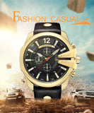 Mens Watches Top Brand Luxury Gold Leather Quartz Watch Men Curren Casual Male Wrist Watch Military Relogio Masculino Dropship