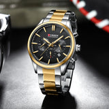 CURREN 8446 New Arrival 44mm Dial Gold Men Watch Stainless Steel Waterproof Multifunction Quartz Watches Mens Date Wristwatches