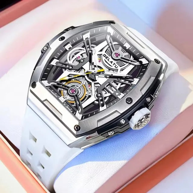 GELATU 6012 Classics High Quality Men Watch Waterproof Silicone Strap Luxury Waterproof Automatic Mechanical Wristwatch Clock