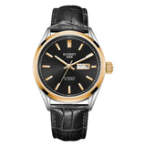 Unique Design Men Watch Automatic Mechanical Power Reserve Luxury Leather Stainless Steel Waterproof Fashion Business Watches