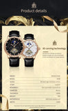 Raksa Duke  New Brand High Quality Automatic Genuine Leather Tourbillon Moon Phase Stereo Carving Men Watch