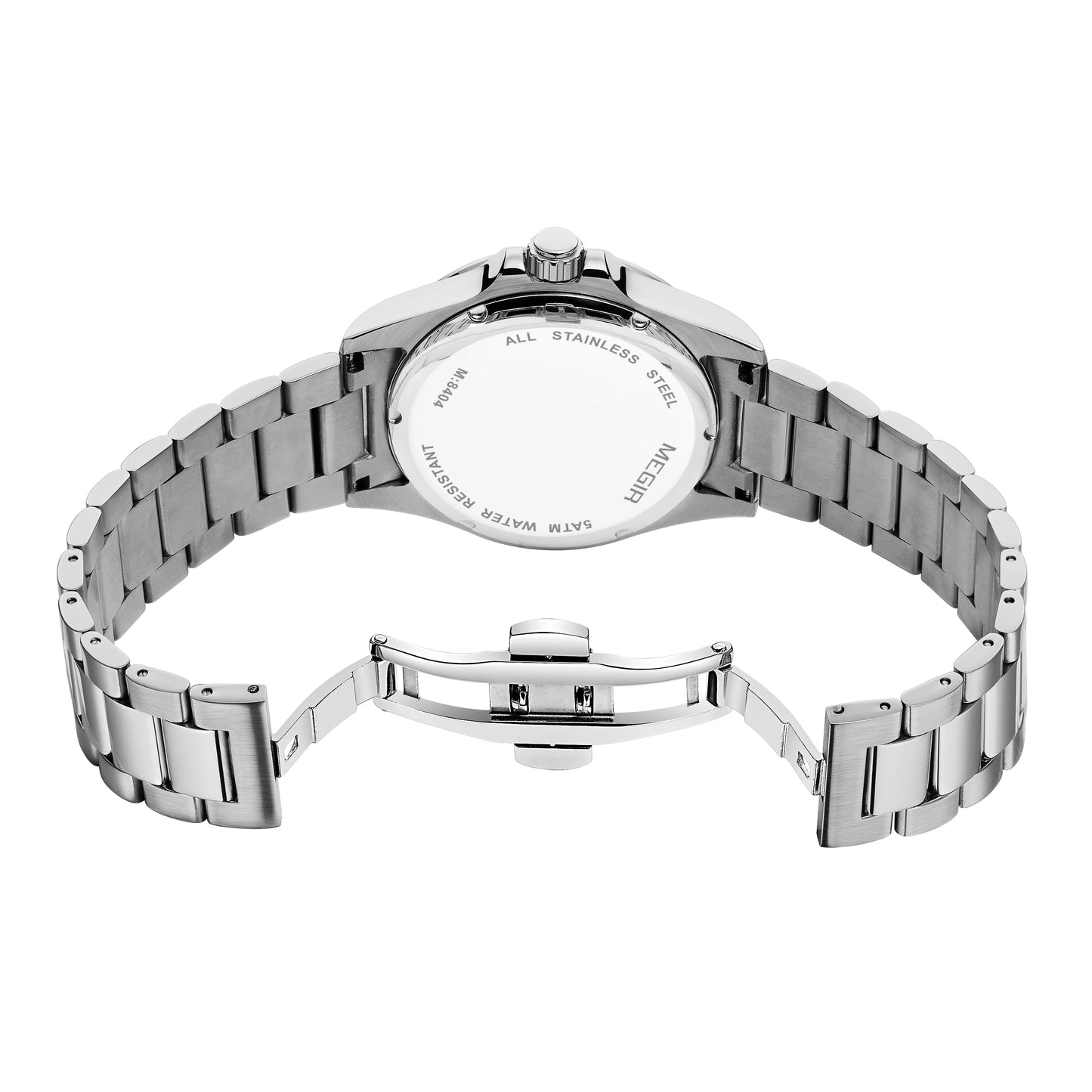 Men Watch Private Label Gold Quart Luxury Man Wrist Watch Quartz Movement Sapphire Glass Reloj Megir Stainless Steel Watch Men 8