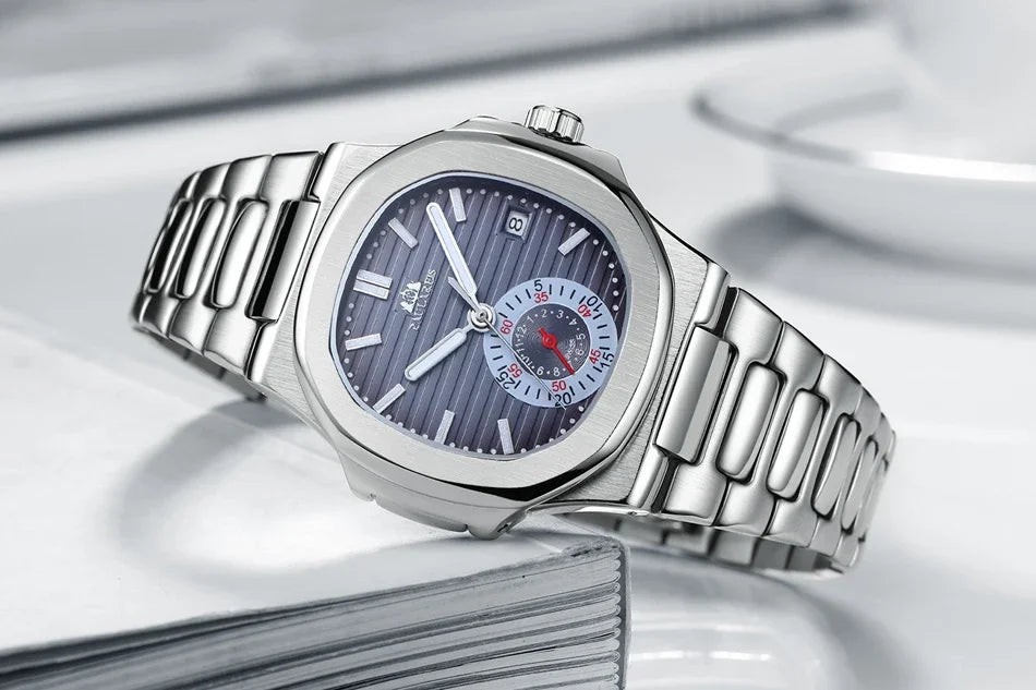 Paulareis automatic watch case back and movement detail