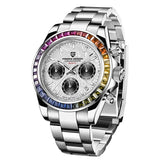 Ice Blue PAGANI DESIGN 1644 Men Watch Quartz Chronograph Waterproof  VK63 AR Sapphire Wristwatch