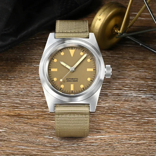 Men's 38mm NH35 Stainless Steel Automatic Mechanical Wristwatch Waterproof 200M Luminous Diver Feature 30mm Dial Display - Wear444