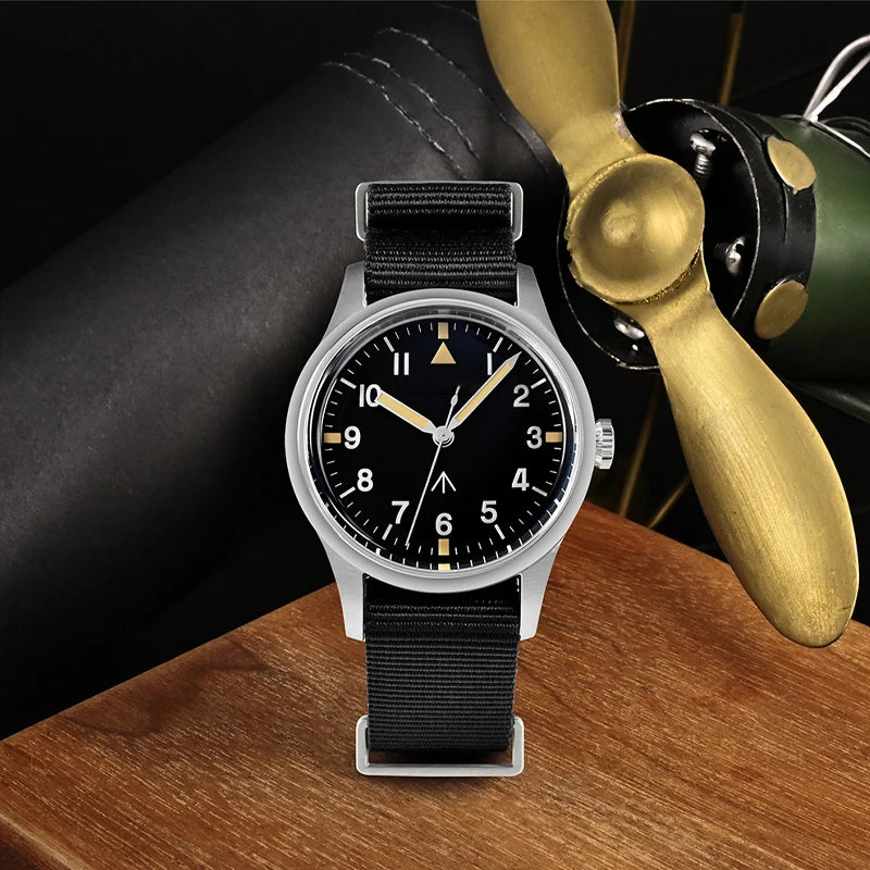 VH31 Men's 36mm Simple Style Watch Mechaquartz Movement Analog Display 10 Bar Luminous Nylon Strap 30mm Dial Diameter Diver