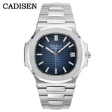 CADISEN 2024 New Design NH35A Movement Men Watch Mechanical Watch Male 100M Waterproof Automatic Sapphire Wrist Watch Blue Clock
