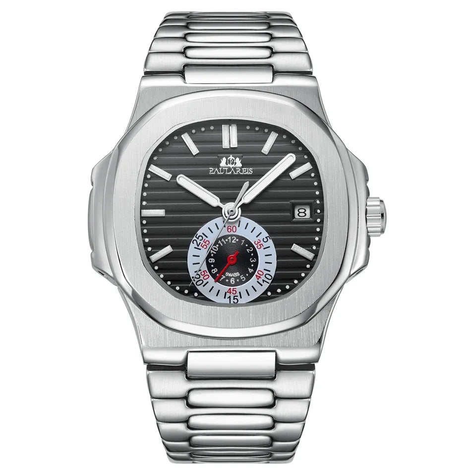 Paulareis Automatic Mechanical Watch - Luminous Stainless Steel