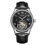 Aesop Gold Tourbillon Automatic Mechanical Wristwatches Men Leather Watch With Roman Number Men Watch Luxury Tourbillon