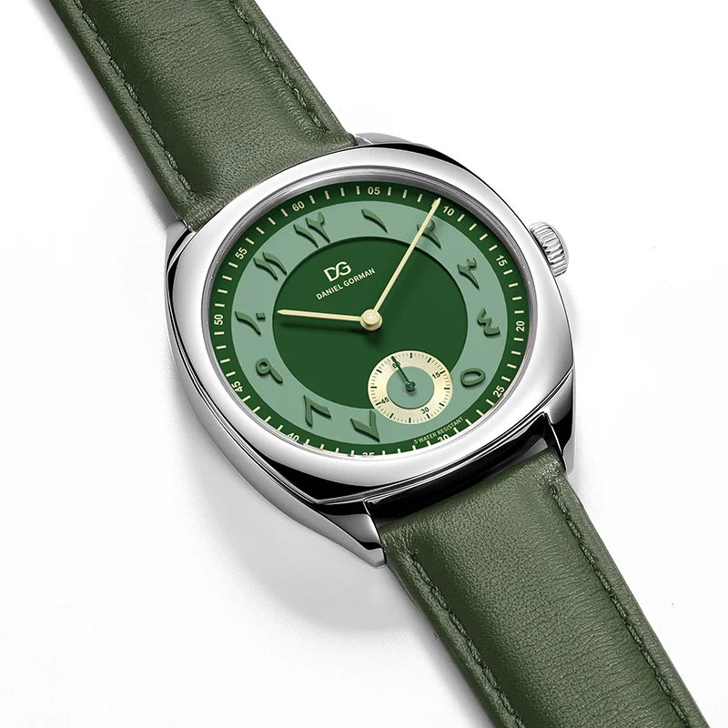 Daniel Gorman DG9520 Business Quartz Watches Luxury Green Genuine Leather Strap 5 ATM Waterproof Men Watch Montres De Luxe