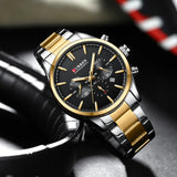 CURREN 8446 New Arrival 44mm Dial Gold Men Watch Stainless Steel Waterproof Multifunction Quartz Watches Mens Date Wristwatches