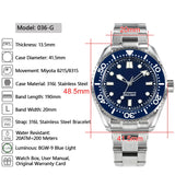 Men Watch 41.5mm Diver Enamel Dial Top Brand Vintage Classic Luxury Miyota Automatic Mechanical 20 ATM BGW9 Luminous Dive Watch