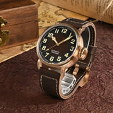 45mm CuSn8 Bronze Men Watch YN55A Automatic Mechanical Vintage Simple Style Sapphire Waterproof 10Bar