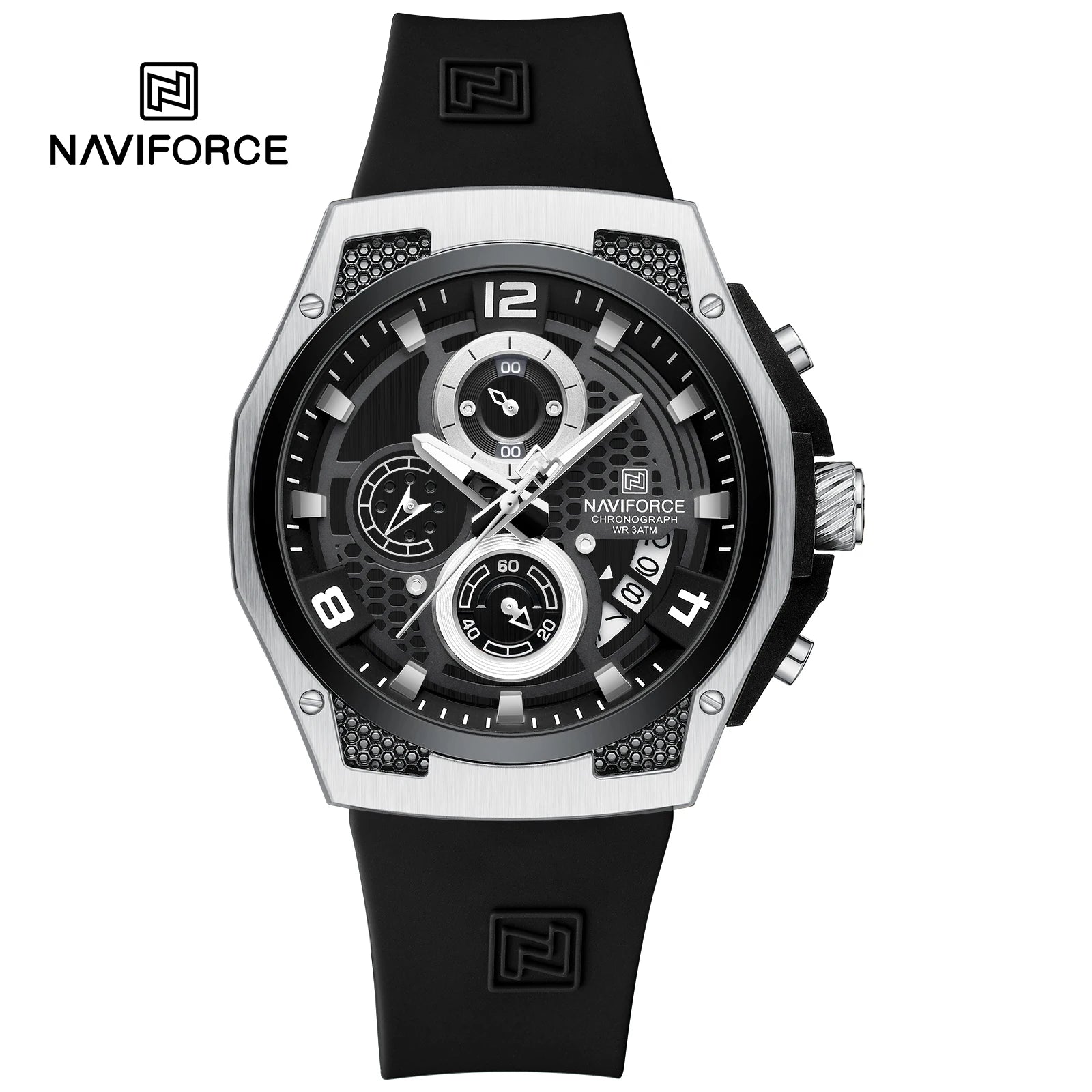 NAVIFORCE 8051 New Arrive High Quality Luxury Classics Men Watch Silicone Strap Waterproof Male Quartz Wrist Watch Sport Clock