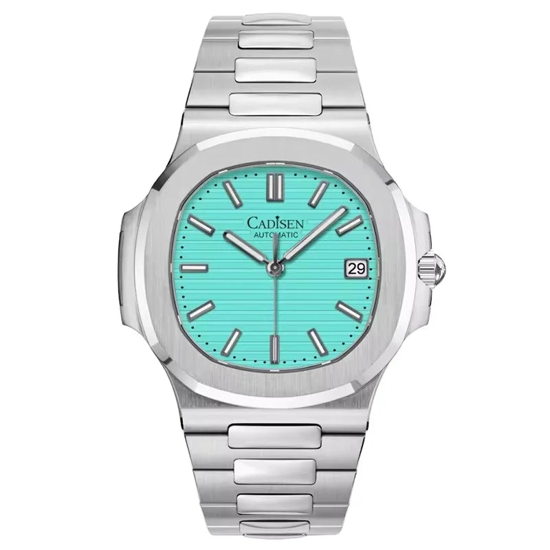 CADISEN 2024 New Design NH35A Movement Men Watch Mechanical Watch Male 100M Waterproof Automatic Sapphire Wrist Watch Blue Clock