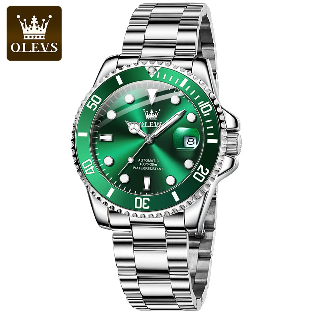 OLEVS 6650 Luxury Brand WaterProof Auto Date StainlessSteel China Factory Custom Logo Mechanical Men Watch