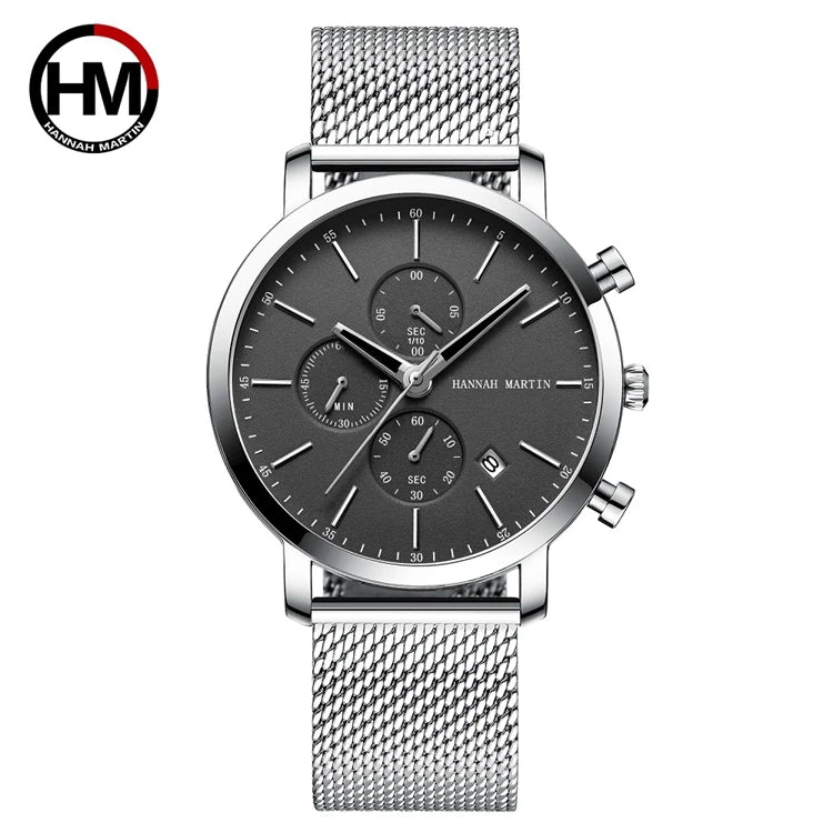 Hannah 109 Men Watch Business Style Stainless Steel Fashion Waterproof Sports Quartz Wristwatch Relogio Masculino for Boy