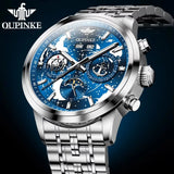 OUPINKE 3256 Fashion Men Watch Nebula Surge Dial Men Waterproof Night Light Calendar Week Original Automatic Mechanical Watch