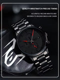 NIBOSI 2588 Customize Logo All Black Design Business Men Watch Luminous Wristwatches Stainless Steel Quartz Watches