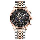 High Quality J120 Rose Gold and Silver Band the Earth Dial Automatic Mechanical Movement Men Watch
