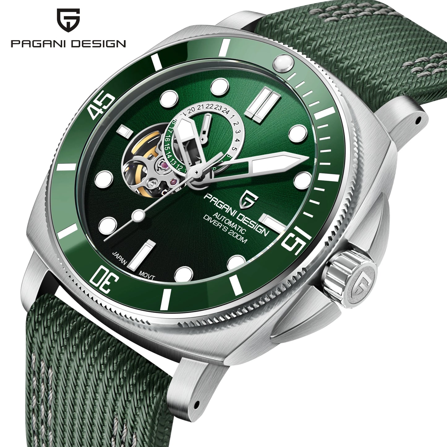 Pagani Design Black PD1736 Men Watch Mechanical Watches Other Timepiece Men's Skeleton Mechanical Watch Automatic New