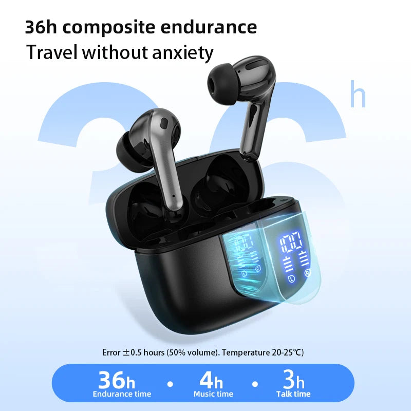 X08 JL Wireless Earphones with In-Ear Form Factor Digital Display Battery Indicator IPX4 Waterproof for 5.4 Touch Control