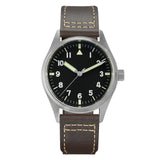 Titanium Vintage YN55 Automatic Mechanical Diver Watch for Men Waterproof Luminous Leather Strap with Pointer Dial Display