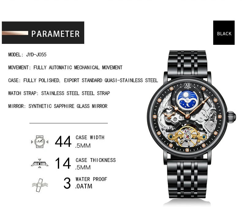 Men Watch Tourbillon Mechanical Movement Men's Fashion Business Wristwatch Classic Fashion Luxury Watch