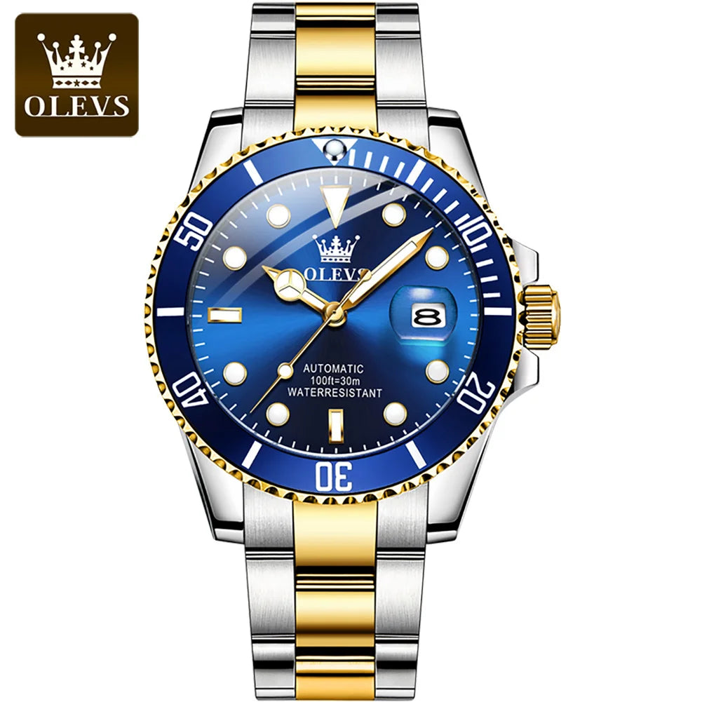 OLEVS 6650 Luxury Brand WaterProof Auto Date StainlessSteel China Factory Custom Logo Mechanical Men Watch